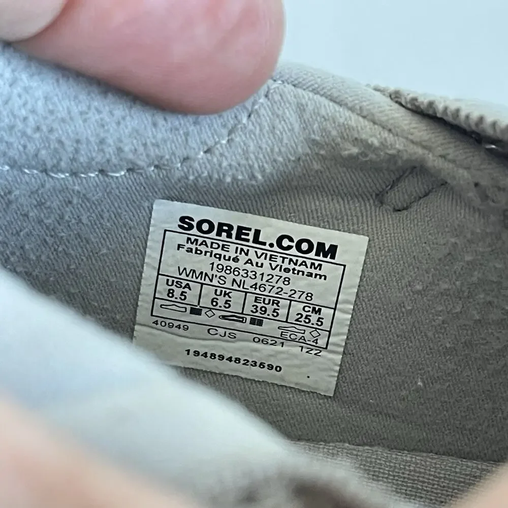 Sorel Women's 8.5 M Explorer Blitz Stride Lace‎ Knit Sneakers Gray